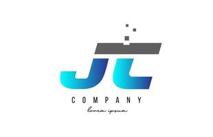 jc jc alfabetbokstavskombination i blå och grå färg. kreativ ikondesign för företag och företag vektor