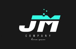 jm jm Alphabet Buchstaben-Logo-Kombination in blauer und weißer Farbe. kreatives Icon-Design für Unternehmen und Unternehmen vektor