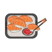 Illustration von Sushi Teller vektor