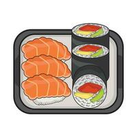 Illustration von Sushi Teller vektor
