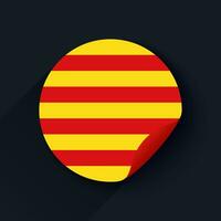 catalonia flagga klistermärke vektor illustration