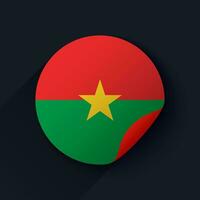 Burkina Faso Flagge Aufkleber Vektor Illustration