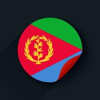 eritrea Flagge Aufkleber Vektor Illustration