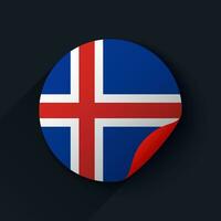 Island Flagge Aufkleber Vektor Illustration