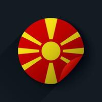 macedonia flagga klistermärke vektor illustration