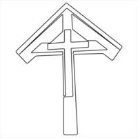 kontinuierlich Single Linie Kunst Symbol von Religion Vektor Illustration Kreuz Symbol von Christentum