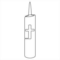 kontinuierlich Single Linie Kunst Symbol von Religion Vektor Illustration Kreuz Symbol von Christentum