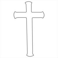 kontinuierlich Single Linie Kunst Symbol von Religion Vektor Illustration Kreuz Symbol von Christentum