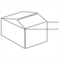 kontinuierlich einer Linie Kunst Zeichnung öffnen Box Gliederung Vektor Kunst minimalistisch Design