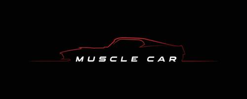Muskel Auto einfach Gliederung Vektor minimal Auto Logo zum Sport Performance Auto