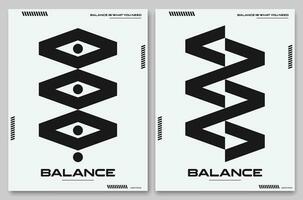 affisch bauhaus konst stil som innehåller de idéer av svart och vitbalans, abstrakt modern konst i geometrisk former vektor