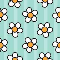 aqua Blumen- nahtlos Design Sommer- Blumen- Muster Blumen Muster Streifen Blumen- Design vektor