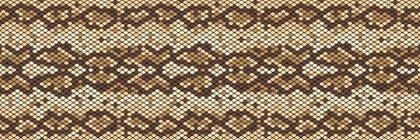 Snakeskin sömlöst mönster. Realistisk textur av orm eller annan reptilhud. Beige och bruna färger. Vektor illustration