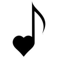 Musical Hinweis gestalten Herz, tätowieren Zeichen Liebe zum Musik- Liebhaber vektor