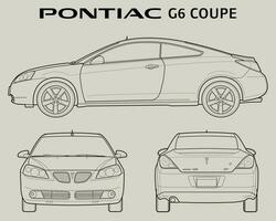 2008 pontiac g6 kupé bil plan vektor