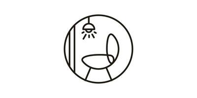 Möbel Design Logo, Innere, minimalistisch Linie Design Logo. vektor