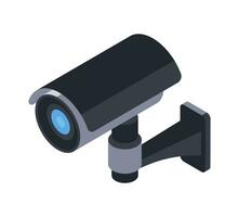 Vektor isometrisch 3d Symbol Video Überwachung Kamera. Sicherheit Gerät zum schützen Privat Eigentum. Sicherheit Gadget zum Bewachung, Digital elektronisch Ausrüstung. ansehen, Überwachung und Steuerung System