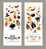 halloween banners på vit bakgrund. inbjudan till kvällen s vektor