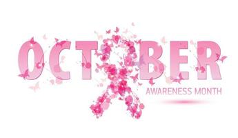 bröstcancer medvetenhet koncept illustration rosa band symbol vektor
