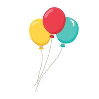 ballonger vektor illustration uppsättning i tecknad serie stil. färgrik knippa av ballonger. flygande ballong klämma konst. dekoration objekt för fest. platt vektor isolerat på vit bakgrund.