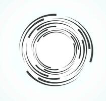 abstrakta linjer i cirkelform, designelement, geometrisk form, randig ramram för bild, teknik rund logotyp, spiral vektorillustration vektor