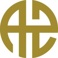 az Kreis Logo Vorlage im ein modern minimalistisch Stil vektor