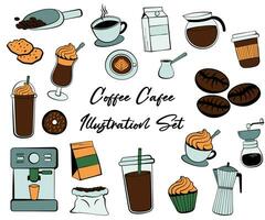 kaffe affär illustration packa vektor