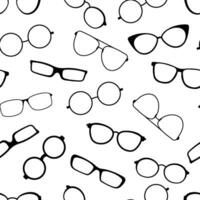 vektor sömlös mönster med glasögon. eleganta ram, glasögon optisk syn annorlunda former, ramar och mode fälgar.