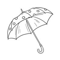 öffnen Regenschirm Gekritzel Gliederung skizzieren. Vektor Illustration zum Färbung Buch