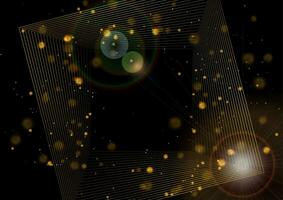 abstrakt Luxus golden Hintergrund mit linear Quadrate und Bokeh Beleuchtung vektor