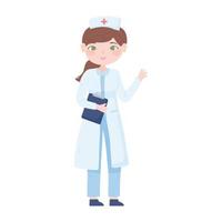 Krankenschwester mit Klemmbrett vektor