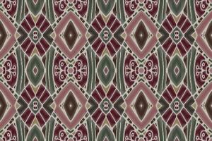 ikat-blumenpaisley-stickerei auf weißem hintergrund.geometrisches ethnisches orientalisches muster traditionell.aztekische stilabstrakte vektorillustration.design für textur,stoff,kleidung,verpackung,dekoration,sarong. vektor