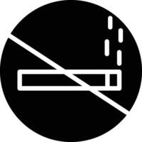 Nein Rauchen solide und Glyphe Vektor Illustration