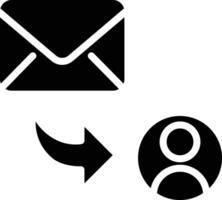 Mail empfangen solide und Glyphe Vektor Illustration