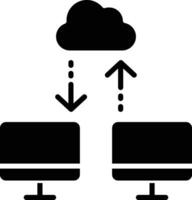 moln data och dator fast och glyf vektor illustration
