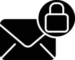 Email sperren solide und Glyphe Vektor Illustration