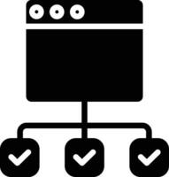 Netz Prozess solide und Glyphe Vektor Illustration