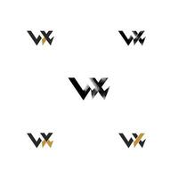 xw, wx, x och w abstrakt första monogram brev alfabet logotyp design vektor