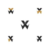 xw, wx, x och w abstrakt första monogram brev alfabet logotyp design vektor