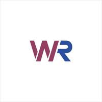 Initiale Brief wr Logo oder rw Logo Vektor Design Vorlage