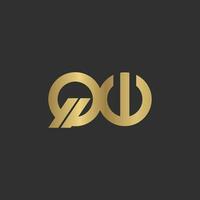 alfabet initialer logotyp qw, wq, w och q vektor