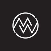 Initiale Brief wm Logo oder mw Logo Vektor Design Vorlage