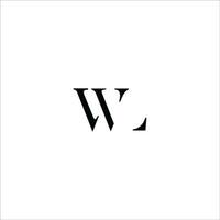 första brev wl logotyp eller lw logotyp vektor design mall