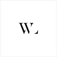 Initiale Brief wl Logo oder lw Logo Vektor Design Vorlage