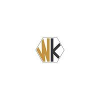 alfabetet bokstäver initialer monogram logotyp kw, wk, k och w vektor