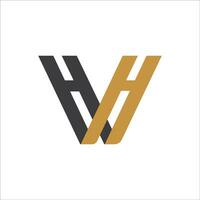 första brev wh logotyp eller H w logotyp vektor design mall