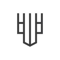 första brev wh logotyp eller H w logotyp vektor design mall