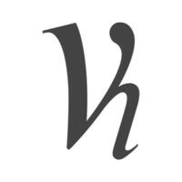 alfabetet bokstäver initialer monogram logotyp hv, vh, h och v vektor