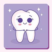 kawaii süßer Zahn vektor