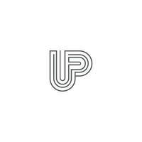 pu, upp, p och u abstrakt första monogram brev alfabet logotyp design vektor